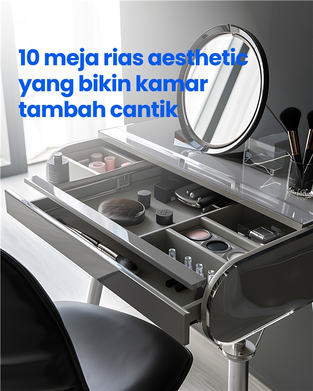 10 Meja Rias Aesthetic yang Bikin Kamar Tambah Cantik 10 Meja Rias Aesthetic yang Bikin Kamar Tambah Cantik